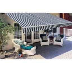 Berkfield Folding Awning Manual Operated 300 Cm Blue/white - thumbnail 2