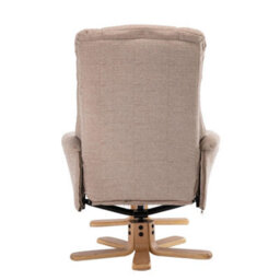 Morris Living Cairo Swivel Recliner Chair & Footstool In Wheat Lisbon Fabric - thumbnail 6