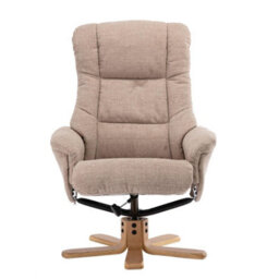 Morris Living Cairo Swivel Recliner Chair & Footstool In Wheat Lisbon Fabric - thumbnail 2