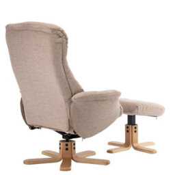 Morris Living Cairo Swivel Recliner Chair & Footstool In Wheat Lisbon Fabric - thumbnail 5