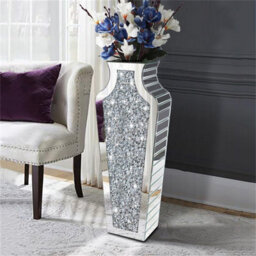 Artloge Crushed Diamond Mirrored Vase Floor Vase Bling Crystal Glass Vase Decorative - thumbnail 4