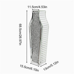 Artloge Crushed Diamond Mirrored Vase Floor Vase Bling Crystal Glass Vase Decorative - thumbnail 2