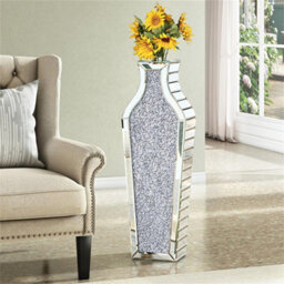 Artloge Crushed Diamond Mirrored Vase Floor Vase Bling Crystal Glass Vase Decorative - thumbnail 3