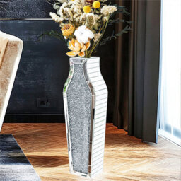 Artloge Crushed Diamond Mirrored Vase Floor Vase Bling Crystal Glass Vase Decorative - thumbnail 6