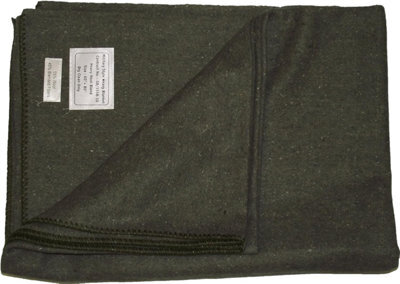 New Military Style Heavy Wool Blanket (Olive Green)(Size: 60 Inchx 80 Inch (152 Cm X 203 Cm))