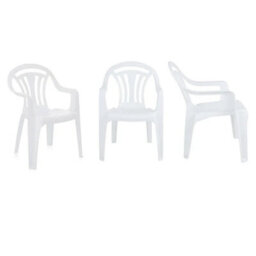 STAR SUPPLIES 12 X White Plastic Indoor Outdoor Stackable Low Back Patio Garden Chairs
