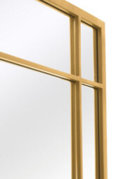 Mirroroutlet The Tabula Gold Metal Framed Window Wall Or Leaner Garden Mirror 180Cm X 90Cm - thumbnail 5
