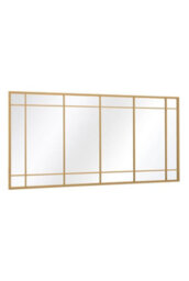 Mirroroutlet The Tabula Gold Metal Framed Window Wall Or Leaner Garden Mirror 180Cm X 90Cm - thumbnail 4