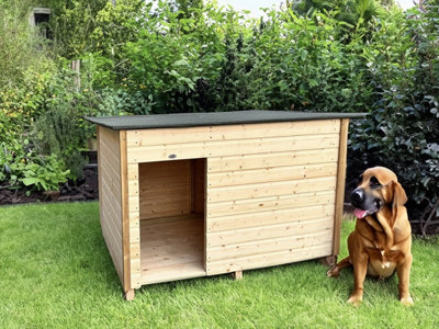 Edecks Barkingham Palace Dog House Kennel 6 X 4 Ft Pressure Treated Timber Garden Outdoor Shelter - Large - image 1
