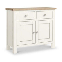 Farro Coconut White Small Sideboard With Washed Oak Top - Fully Assembled By Roseland Furniture - thumbnail 2