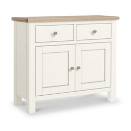 Farro Coconut White Small Sideboard With Washed Oak Top - Fully Assembled By Roseland Furniture - thumbnail 4