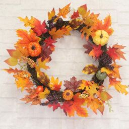 Living And Home 60Cm Fall Wreath For Front Door Halloween Thanksgiving Decoration - thumbnail 3