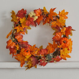 Living And Home 60Cm Fall Wreath For Front Door Halloween Thanksgiving Decoration - thumbnail 2