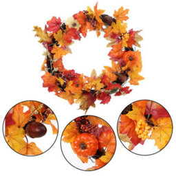 Living And Home 60Cm Fall Wreath For Front Door Halloween Thanksgiving Decoration - thumbnail 4