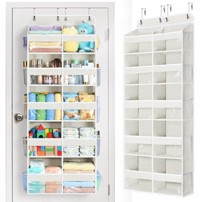 Amorly Beige Over Door Hanging Organiser,5 Tier 10 Compartments, 80Lbs Heavy Duty Storage With Clear Window For Closet,pantry&bathroom - image 1