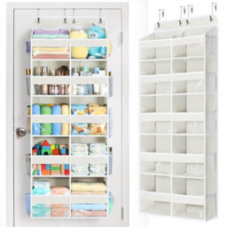 Amorly Beige Over Door Hanging Organiser,5 Tier 10 Compartments, 80Lbs Heavy Duty Storage With Clear Window For Closet,pantry&bathroom - thumbnail 1