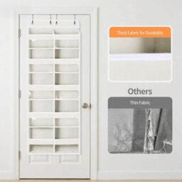 Amorly Beige Over Door Hanging Organiser,5 Tier 10 Compartments, 80Lbs Heavy Duty Storage With Clear Window For Closet,pantry&bathroom - thumbnail 7
