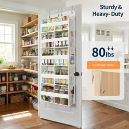 Amorly Beige Over Door Hanging Organiser,5 Tier 10 Compartments, 80Lbs Heavy Duty Storage With Clear Window For Closet,pantry&bathroom - thumbnail 8
