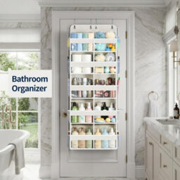 Amorly Beige Over Door Hanging Organiser,5 Tier 10 Compartments, 80Lbs Heavy Duty Storage With Clear Window For Closet,pantry&bathroom - thumbnail 9