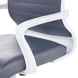 Beliani Office Chair Leader Faux Leather Grey - thumbnail 9
