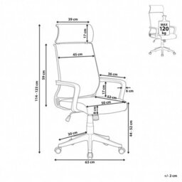 Beliani Office Chair Leader Faux Leather Grey - thumbnail 3