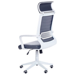 Beliani Office Chair Leader Faux Leather Grey - thumbnail 6