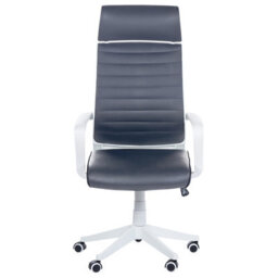 Beliani Office Chair Leader Faux Leather Grey - thumbnail 4