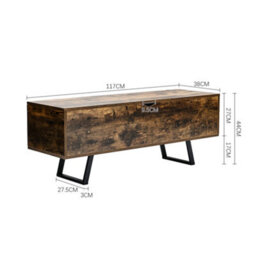Thehotsale Wood Storage Ottoman Flip Top Storage Bench Chest With Metal Legs - thumbnail 9