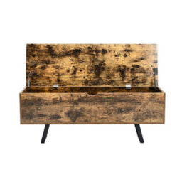 Thehotsale Wood Storage Ottoman Flip Top Storage Bench Chest With Metal Legs - thumbnail 4