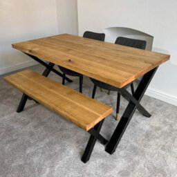 TRL Handmade Furniture Premium Solid Oak Dining Table - Black Osmo - thumbnail 5