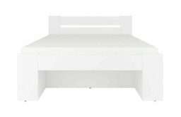 Impact Furniture White Double Bed Frame Storage Drawers Euro Headboard Solid Slats Shelves Nepo - thumbnail 4