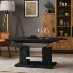 Iso Extendable Table 110 To 170 Cm X 65 Cm Dark Concrete White Shelf Silver Crossbar