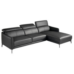 Angel Cerda Luxurious Right Chaise Longue Sofa In Black Leather - thumbnail 6