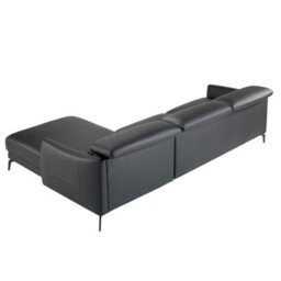 Angel Cerda Luxurious Right Chaise Longue Sofa In Black Leather - thumbnail 7