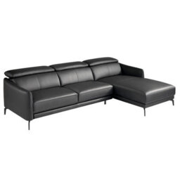 Angel Cerda Luxurious Right Chaise Longue Sofa In Black Leather