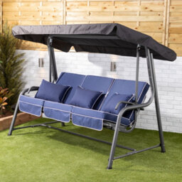 Alfresia Turin Reclining Swing Seat With Navy Blue Luxury Cushions - thumbnail 2