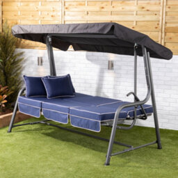 Alfresia Turin Reclining Swing Seat With Navy Blue Luxury Cushions - thumbnail 3