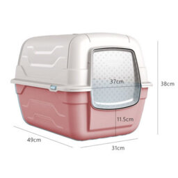Cat Centre.Direct Cat Centre Cat Pink Large Hooded Litter Tray - Enclosed Box - thumbnail 5