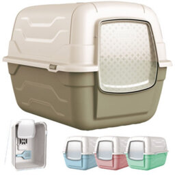 Cat Centre.Direct Cat Centre Cat Pink Large Hooded Litter Tray - Enclosed Box - thumbnail 3