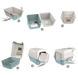 Cat Centre.Direct Cat Centre Cat Pink Large Hooded Litter Tray - Enclosed Box - thumbnail 4