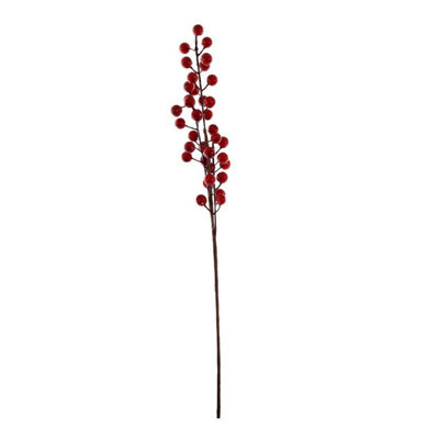 Red Berry Stem Christmas Decoration Pack Of 10