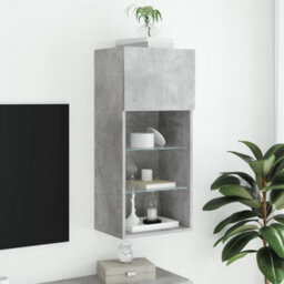 Berkfield Tv Cabinet With Led Lights Concrete Grey 40.5X30X90 Cm - thumbnail 3