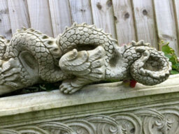 Burgess Chinese Dragon Stone Statue Outdoor Garden Ornament British Made Oriental Sculpture - thumbnail 4