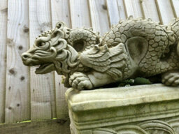 Burgess Chinese Dragon Stone Statue Outdoor Garden Ornament British Made Oriental Sculpture - thumbnail 5