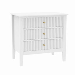 Melody Maison Pair Of Large 3 Drawer Bedside Tables - Hales White Range - thumbnail 6