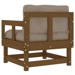 Berkfield Garden Chairs With Cushions 2 Pcs Honey Brown Solid Wood Pine - thumbnail 7