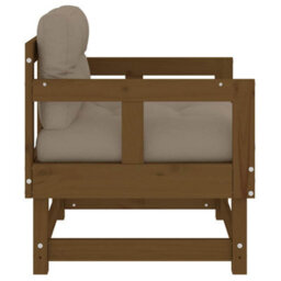Berkfield Garden Chairs With Cushions 2 Pcs Honey Brown Solid Wood Pine - thumbnail 6