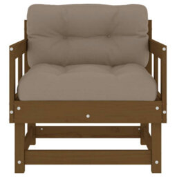 Berkfield Garden Chairs With Cushions 2 Pcs Honey Brown Solid Wood Pine - thumbnail 4