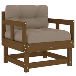 Berkfield Garden Chairs With Cushions 2 Pcs Honey Brown Solid Wood Pine - thumbnail 3