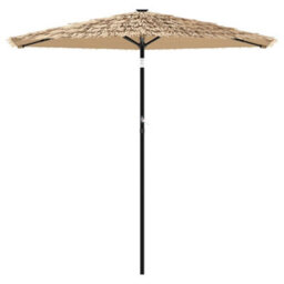 Walplus Garden Parasol With Leds And Steel Pole Brown 223X223X213 Cm - thumbnail 4